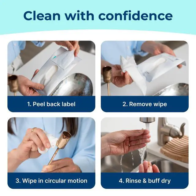 Alt view image 4 of 7 - Silver Wipes | Metal Cleaner & Polish | 12 Wipes, 1 Pack
