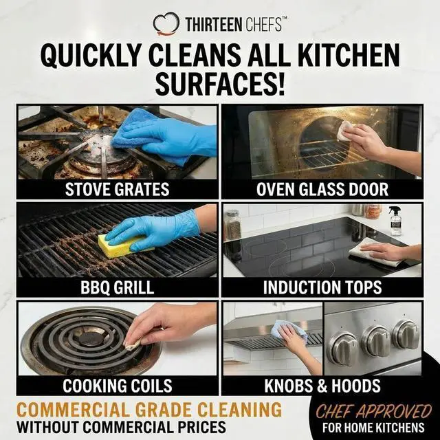 Alt view image 3 of 5 - Gas Range Cleaner and Degreaser - Stove Grates, Grills, Oven Glass and Door - Cuts Through Baked on Food (16oz)