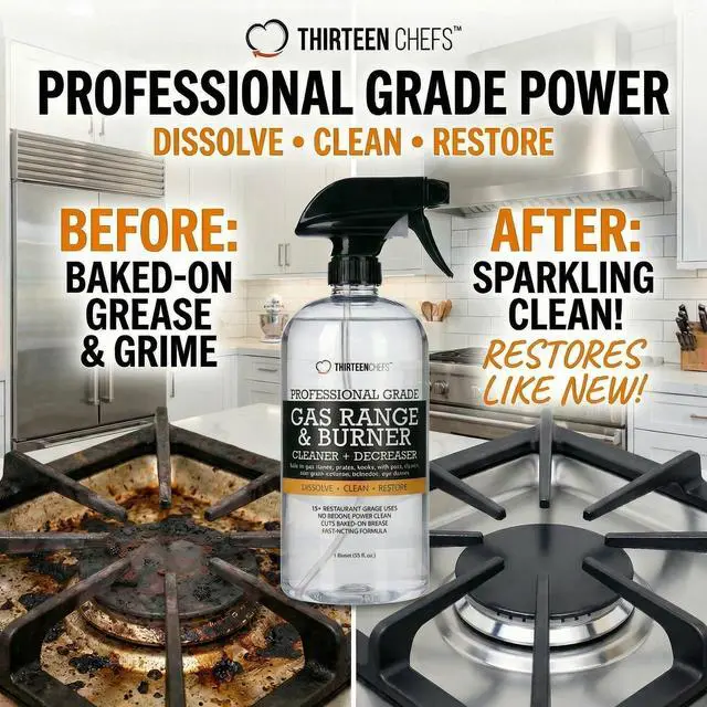 Alt view image 2 of 5 - Gas Range Cleaner and Degreaser - Stove Grates, Grills, Oven Glass and Door - Cuts Through Baked on Food (16oz)