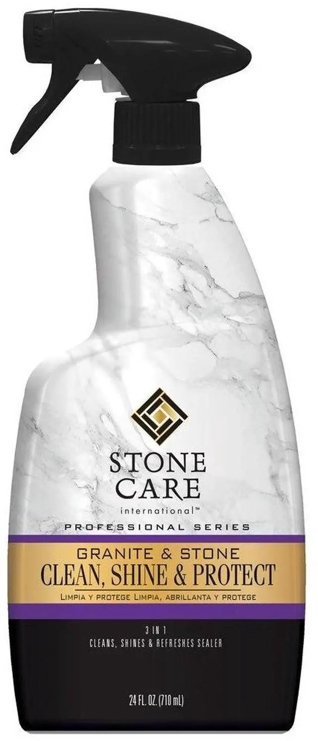 Main image of Granite Clean, Shine & Protect - Cleans Polishes & Protects Stone, Granite, Quartz, Marble, Limestone and Travertine Slate Surfaces, White, 24 Fl oz