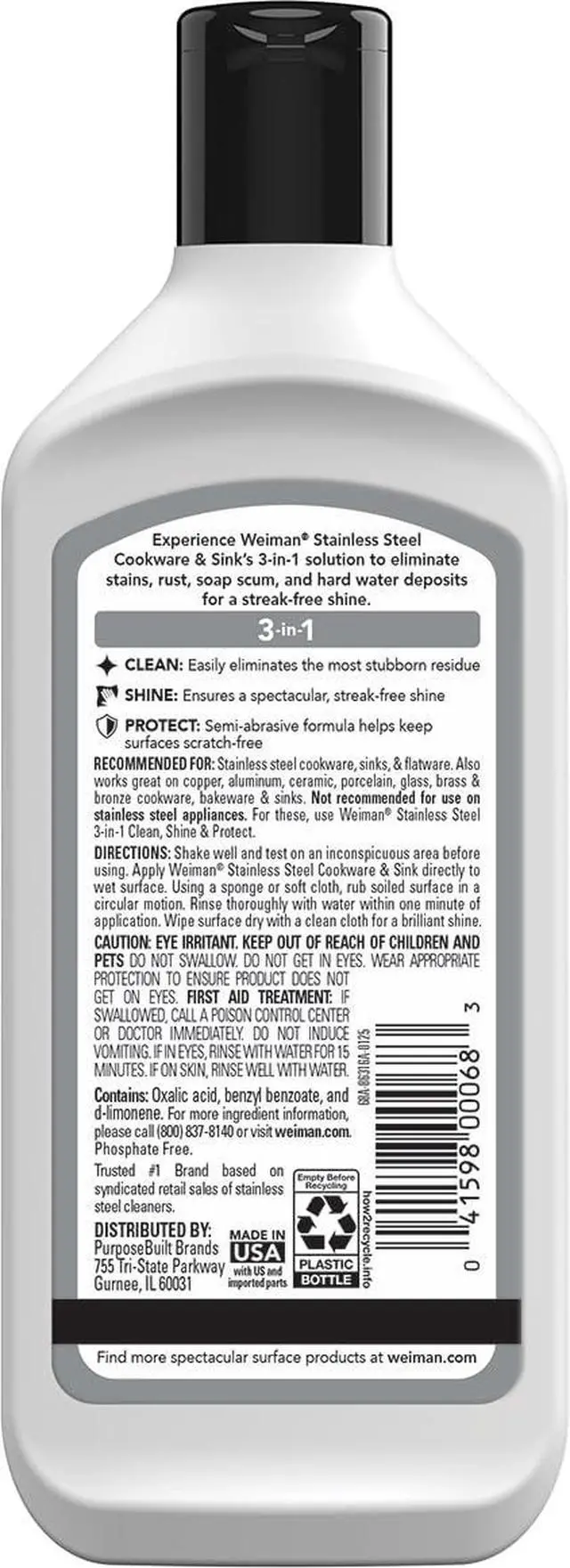 Alt view image 2 of 7 - Stainless Steel Sink and Cookware Cleaner and Polish with Microfiber Cloth - 8 Ounce