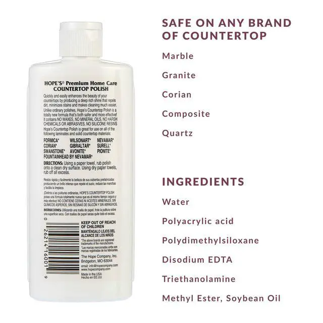 Alt view image 2 of 7 - Countertop Restoration Polish - Shines and Protects with No Build-Up - Streak-Free Kitchen Counter Cleaner - Quartz, Marble, Corian, Laminate, Granite Countertop Cleaner, 8 Fl Oz, Pack of 1