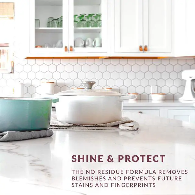 Alt view image 6 of 7 - Countertop Restoration Polish - Shines and Protects with No Build-Up - Streak-Free Kitchen Counter Cleaner - Quartz, Marble, Corian, Laminate, Granite Countertop Cleaner, 8 Fl Oz, Pack of 1