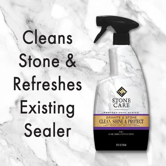 Alt view image 5 of 7 - Granite Clean, Shine & Protect - Cleans Polishes & Protects Stone, Granite, Quartz, Marble, Limestone and Travertine Slate Surfaces, White, 24 Fl oz