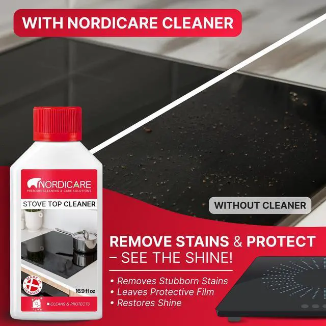 Alt view image 2 of 6 - Stove Top Cleaner Glass Ceramic - Induction Cooktop Cleaner Polish And Protector For Everyday Use - No Scrubbing Pad Needed - Leaves Protective Film - Made In Denmark (16.9oz)