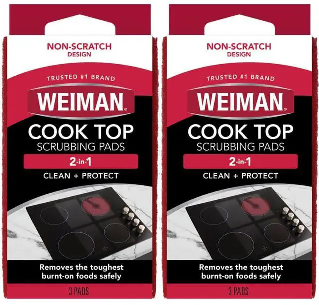 Main image of Cook Top Scrubbing Pads, 3 Count, 2 Pack Cuts Through the Toughest Stains - Scrubbing Pads Carefully Wipe Away Residue
