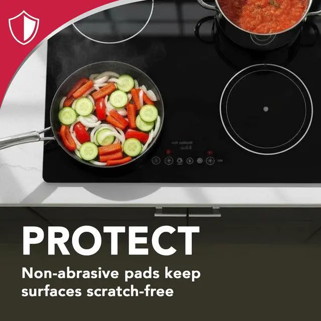 Alt view image 5 of 7 - Cook Top Scrubbing Pads, 3 Count, 2 Pack Cuts Through the Toughest Stains - Scrubbing Pads Carefully Wipe Away Residue