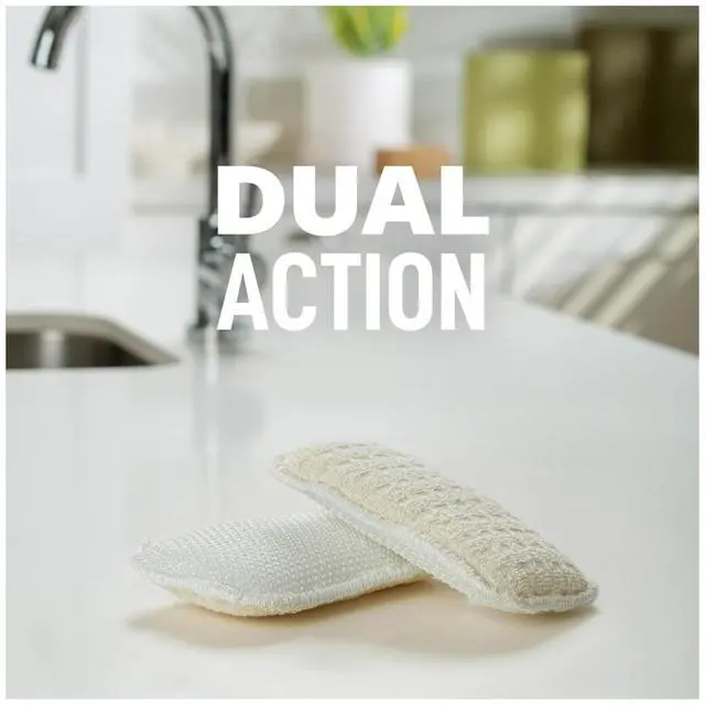 Alt view image 3 of 7 - Greener Clean Dual Action Scrub & Wipe, 2 Flexible Dish Cloths for Washing Dishes and Kitchen, Safe on Nonstick Pots and Pans, Glassware, China, Tubs & Tile