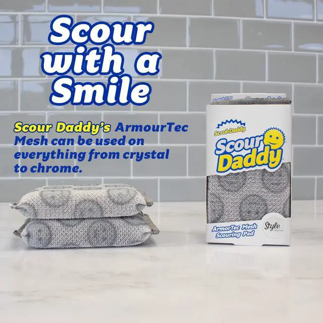 Alt view image 2 of 6 - Scour Daddy Style, Scourers Non Scratch Scrubbing Sponge, Scouring Pads, Kitchen Sponges for Dishes, Dishwashing Pan Scrubber, Cleaning Supplies, Dish Sponges for Washing up, Pack of 2