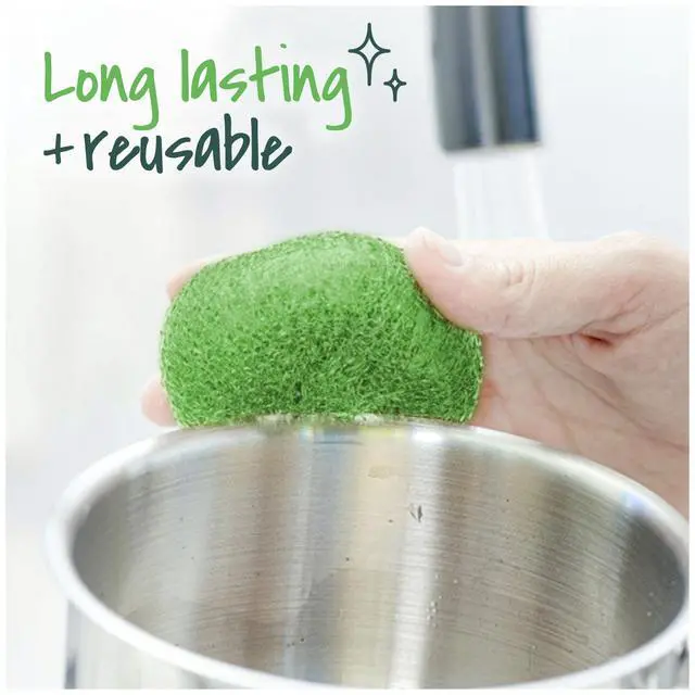 Alt view image 5 of 7 - Non-Scratch Plastic Scrubbing Pads, Cleans Dishes Without Scratching, 3 Scrubbing Pads