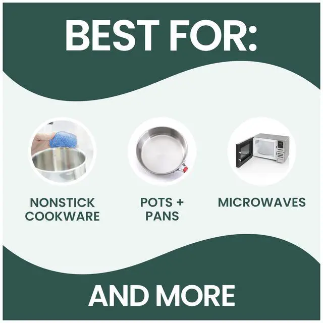 Alt view image 3 of 7 - Non-Scratch Plastic Scrubbing Pads, Cleans Dishes Without Scratching, 3 Scrubbing Pads