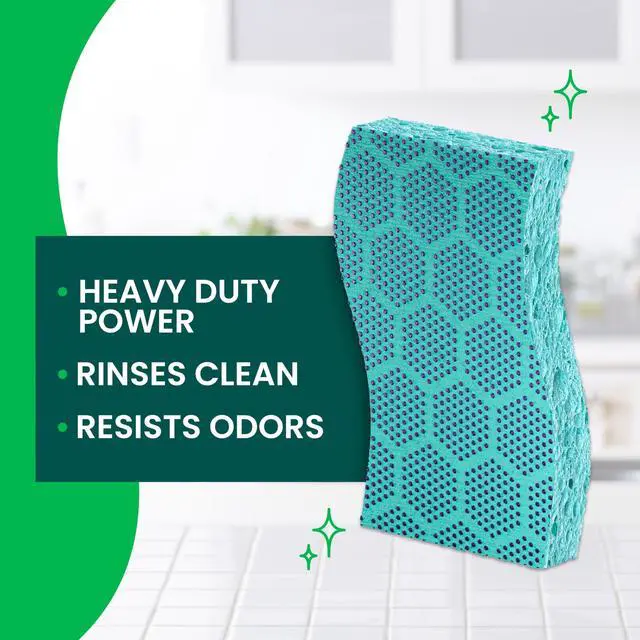 Alt view image 3 of 7 - Odor Resist Heavy Duty Scrub Sponge, Dishwasher-Safe Kitchen sponges for Serious Scrubbing, Multipurpose Dish Sponge for Stuck-On Messes, 3 Scrubbing Sponges