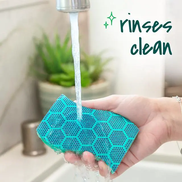 Alt view image 6 of 7 - Odor Resist Heavy Duty Scrub Sponge, Dishwasher-Safe Kitchen sponges for Serious Scrubbing, Multipurpose Dish Sponge for Stuck-On Messes, 3 Scrubbing Sponges