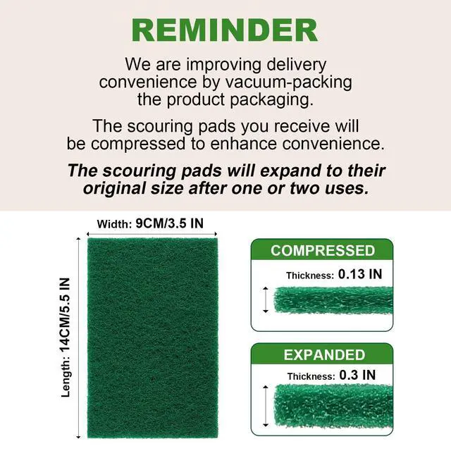 Alt view image 2 of 7 - Heavy Duty Scouring Pads, Dish Scrubber Pads for Household and Kitchen, Multipurpose Scour Pads for Cleaning, 24 Pack, 5.5in*3.5in