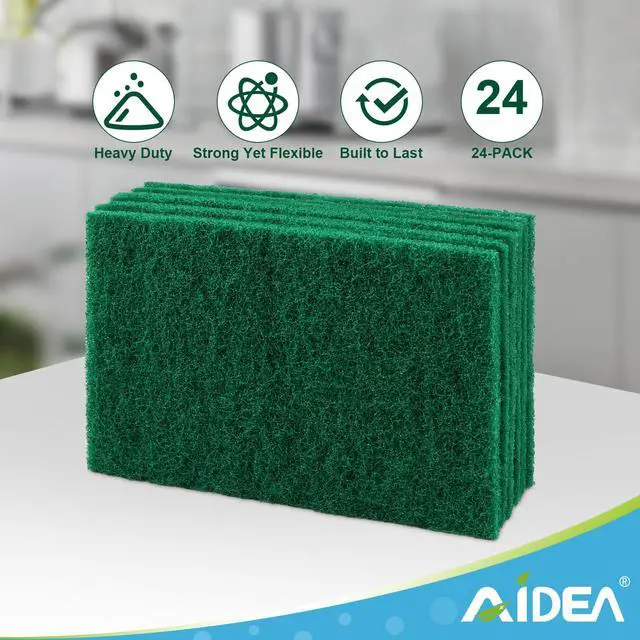 Alt view image 6 of 7 - Heavy Duty Scouring Pads, Dish Scrubber Pads for Household and Kitchen, Multipurpose Scour Pads for Cleaning, 24 Pack, 5.5in*3.5in