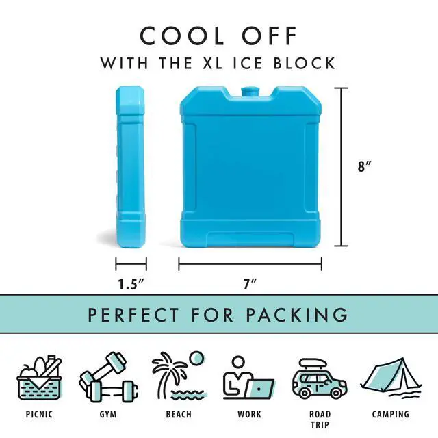 Alt view image 2 of 7 - Cool Coolers , XL Cooler Ice Block, Large and Powerful Ice Pack, Perfect for Insulated Cooler, Beach Bag, Backpack Cooler & Travel, 1PK, Blue
