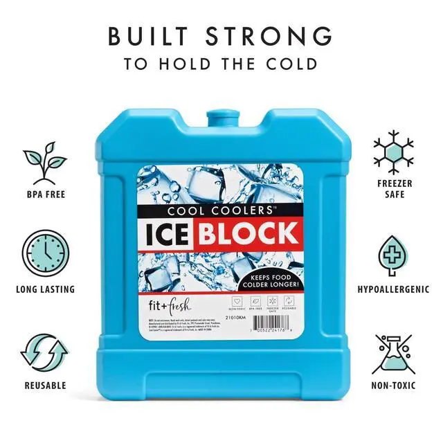 Alt view image 3 of 7 - Cool Coolers , XL Cooler Ice Block, Large and Powerful Ice Pack, Perfect for Insulated Cooler, Beach Bag, Backpack Cooler & Travel, 1PK, Blue
