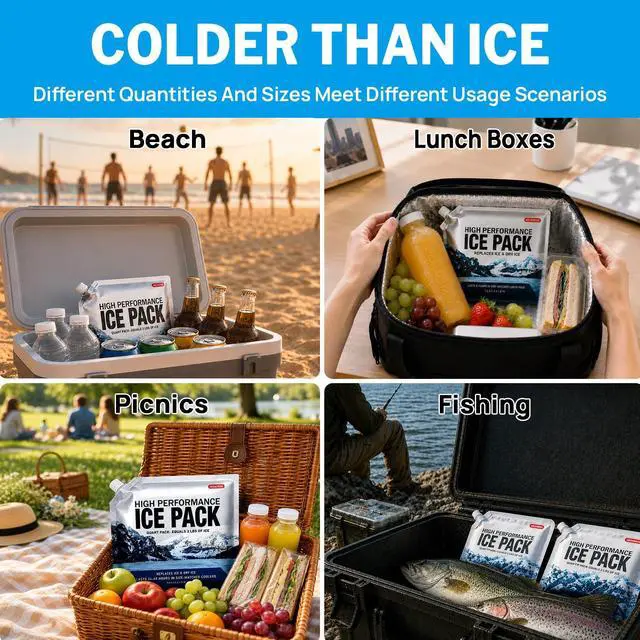 Alt view image 6 of 7 - Reusable Ice Packs for Lunch Box Long Lasting Slim Gel Freezer Packs for Cooler Bag Cooler Backpack, Keeps Food Cold Fresh for Work & School (6.5"x7.5"x3P)
