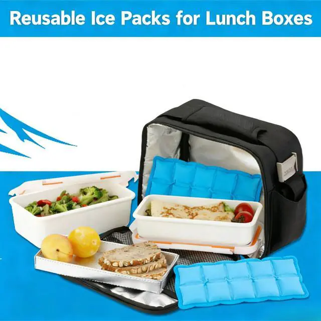 Alt view image 6 of 7 - Reusable Ice Packs for Lunch Boxes 10" x 4" Dry Ice Pack, LongLasting Slim Freezer Packs for Lunch Bags, Coolers, Travel, Therapy, Camping, Flexible Cold Pack for Food (Ice Pack 10" x 4" x 0.7")