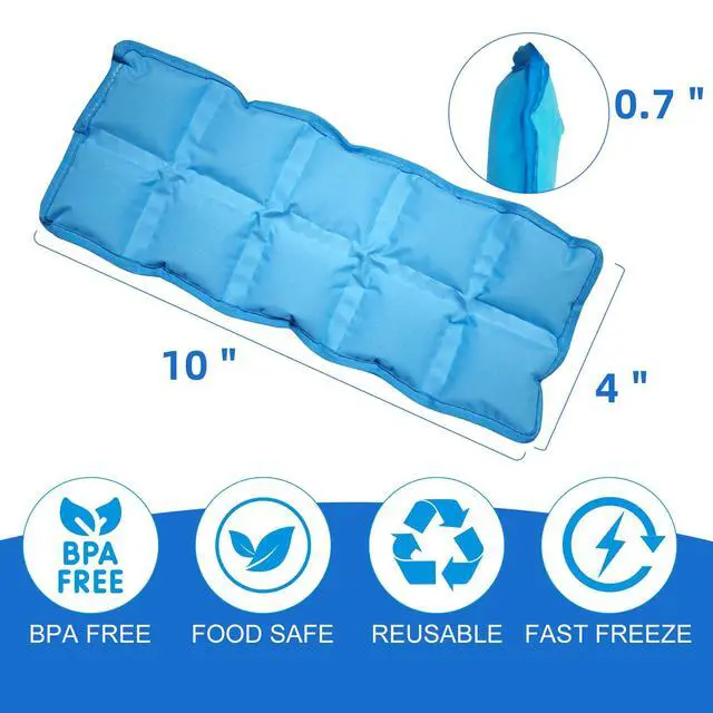Alt view image 7 of 7 - Reusable Ice Packs for Lunch Boxes 10" x 4" Dry Ice Pack, LongLasting Slim Freezer Packs for Lunch Bags, Coolers, Travel, Therapy, Camping, Flexible Cold Pack for Food (Ice Pack 10" x 4" x 0.7")