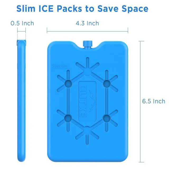 Alt view image 2 of 7 - Ice Packs for Lunch Box 4 -Pack Reusable Ultra-Thin Freezer Packs Long-Lasting Cool Packs for Coolers, Keep Food Fresh and Cold in Lunch Boxes and breastmilk Bags - 4 Pack (Blue)