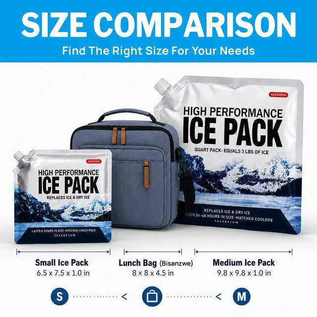 Alt view image 3 of 7 - Reusable Ice Packs for Coolers Long Lasting Gel Freezer Packs for Lunch Bags Cooler Backpack Lunch Box, Keeps Food Cold Fresh (9.8"x9.8"x3P)