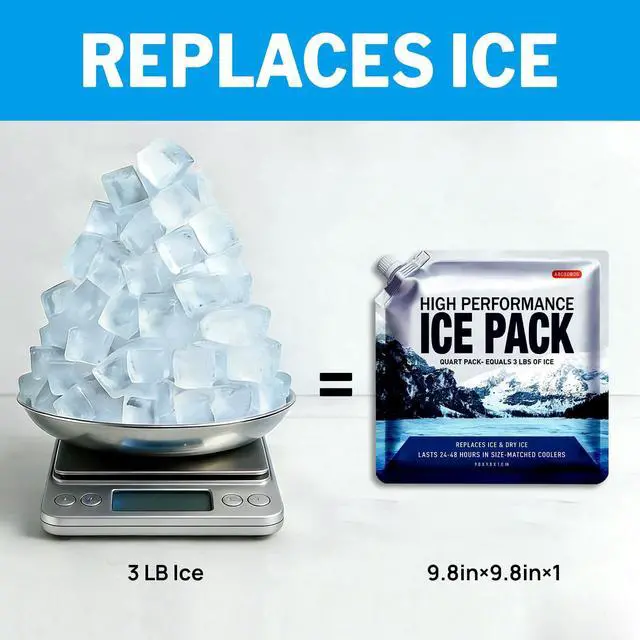 Alt view image 2 of 7 - Reusable Ice Packs for Coolers Long Lasting Gel Freezer Packs for Lunch Bags Cooler Backpack Lunch Box, Keeps Food Cold Fresh (9.8"x9.8"x3P)