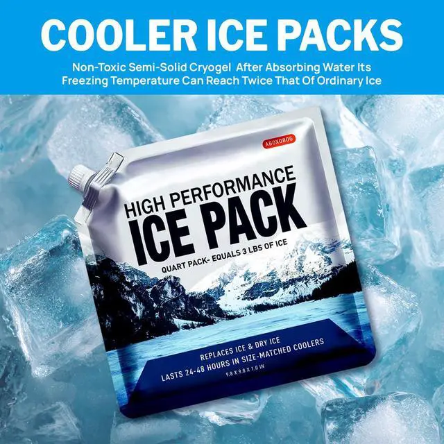 Alt view image 5 of 7 - Reusable Ice Packs for Coolers Long Lasting Gel Freezer Packs for Lunch Bags Cooler Backpack Lunch Box, Keeps Food Cold Fresh (9.8"x9.8"x3P)