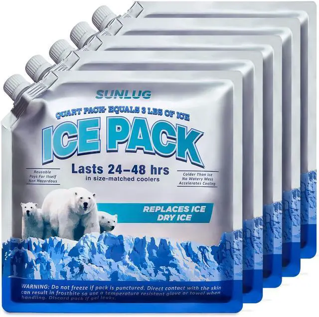 Main image of Cooler Ice Packs, 5 Pack Reusable Ice Packs for Coolers Long Lasting Freezer Packs for Cooler Bag, Lunch Bags, Cooler Backpacks