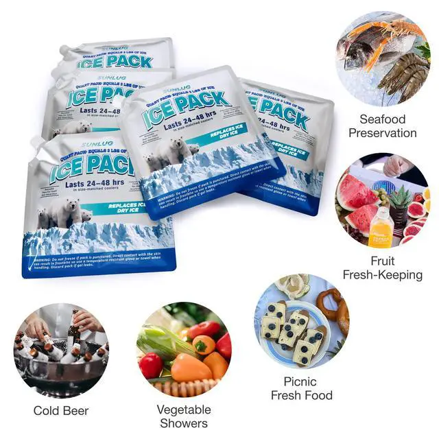 Alt view image 4 of 5 - Cooler Ice Packs, 5 Pack Reusable Ice Packs for Coolers Long Lasting Freezer Packs for Cooler Bag, Lunch Bags, Cooler Backpacks