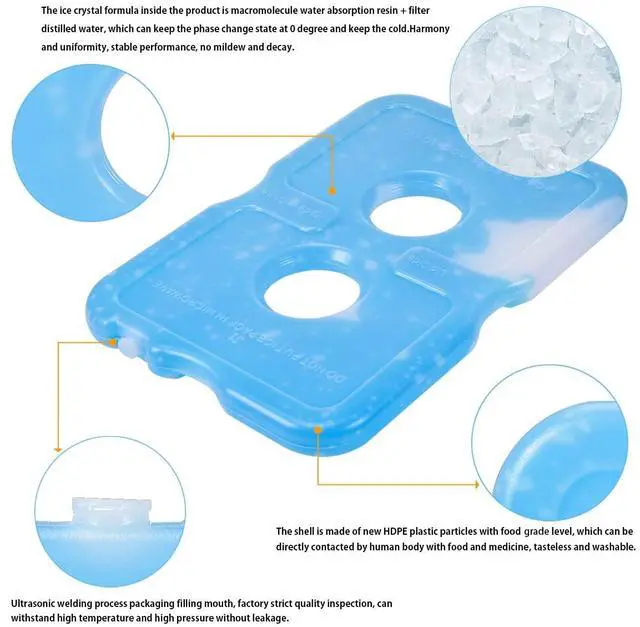 Alt view image 3 of 7 - 5 Pack Slim Ice Pack Brick Reusable Long Lasting Cold Thin Freezer Packs Cooler Accessories for Lunch Boxes Bag, Beach, Camping & Fishing