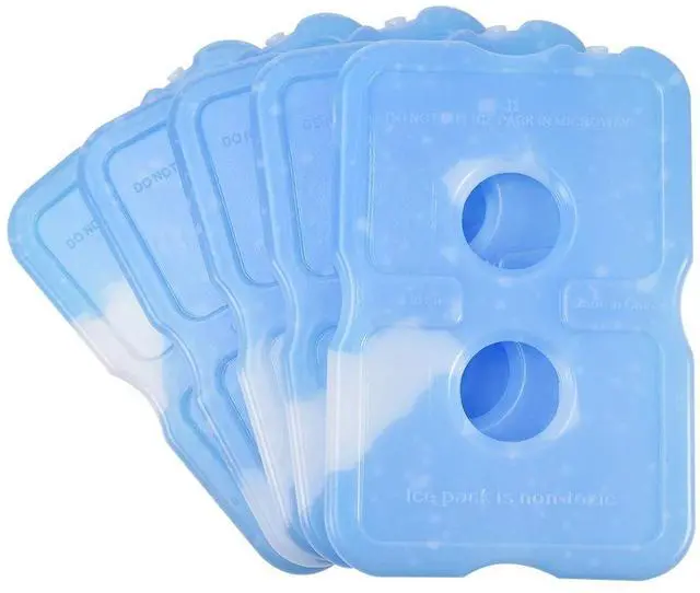 Alt view image 5 of 7 - 5 Pack Slim Ice Pack Brick Reusable Long Lasting Cold Thin Freezer Packs Cooler Accessories for Lunch Boxes Bag, Beach, Camping & Fishing