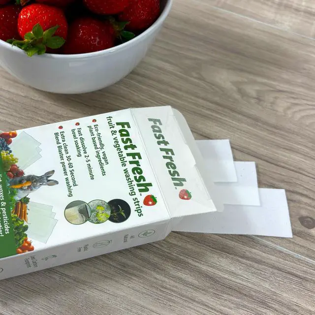 Alt view image 3 of 7 - Fruit and Vegetable Wash Strips | Plant-Based, Food-Safe Produce Cleaner | Dissolvable Veggie Wash Removes Contaminants, Waxes & Dirt | All-Natural | Travel (60 Count (Pack of 1))