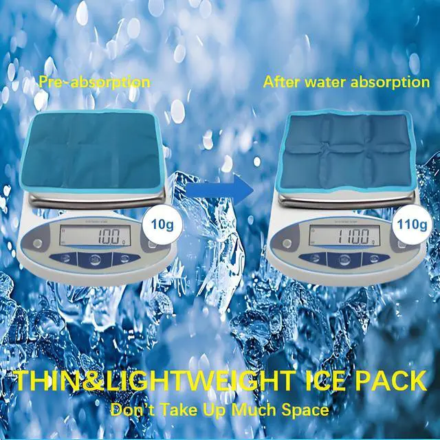 Alt view image 6 of 6 - 4pcs Ice Packs for Lunch Boxes & Coolers - Slim Reusable Water Absorption Lunch Box Ice Packs for Food Freshness(6x4x0.7) - Non-Toxic Freezer Packs for Bento Boxes Picnic, School, Office & Camping