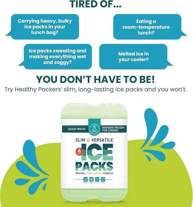 Alt view image 2 of 6 - Ice Pack - Freezer Packs - Original Cool Pack | Slim & Long-Lasting Ice Packs for Your Cooler Bag (4)