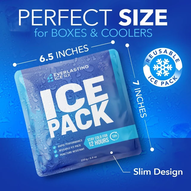 Alt view image 3 of 7 - Rapid Performance Reusable Ice Packs for Lunch Boxes, Lunch Bags or Coolers | 4 Pack | Cold for Up to 12 Hours | Ice Packs for Cooler, Long Lasting for Camping, Outdoors & Beach