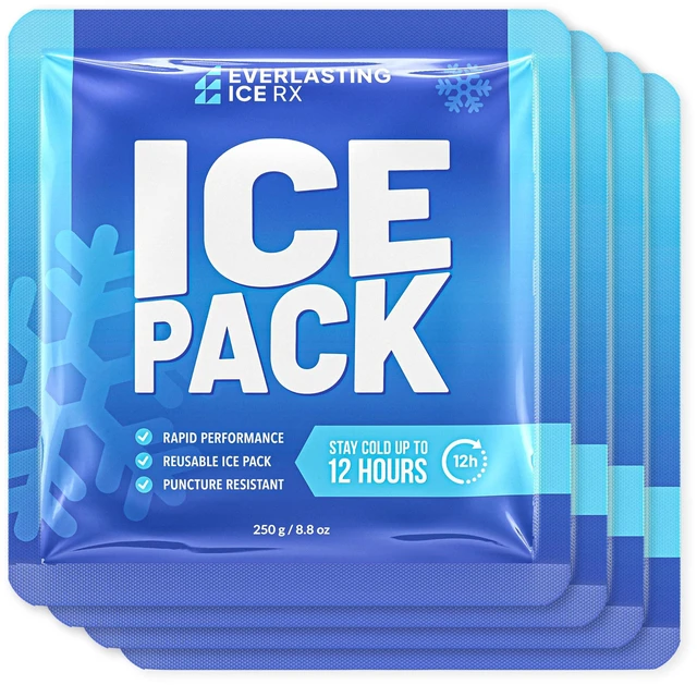 Main image of Rapid Performance Reusable Ice Packs for Lunch Boxes, Lunch Bags or Coolers | 4 Pack | Cold for Up to 12 Hours | Ice Packs for Cooler, Long Lasting for Camping, Outdoors & Beach