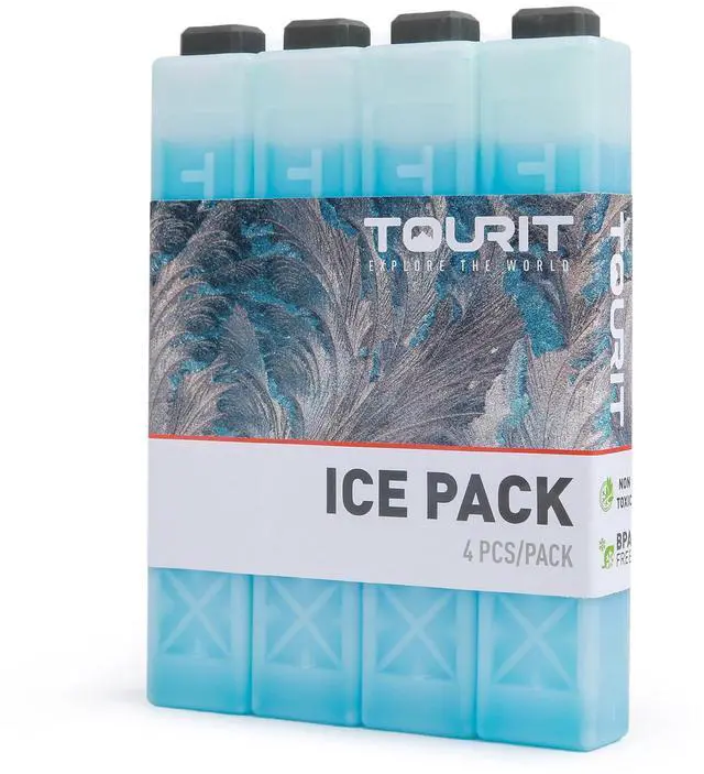 Main image of Ice Packs for Coolers, 4 Pack Reusable Long Lasting Freezer Packs for Lunch Bags/Boxes, Cooler Backpack, Camping, Beach, Picnics, Fishing and More, Blue