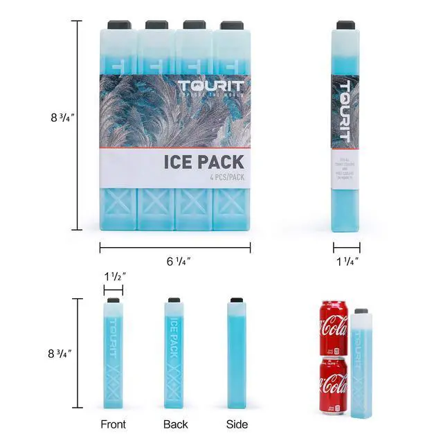 Alt view image 2 of 7 - Ice Packs for Coolers, 4 Pack Reusable Long Lasting Freezer Packs for Lunch Bags/Boxes, Cooler Backpack, Camping, Beach, Picnics, Fishing and More, Blue