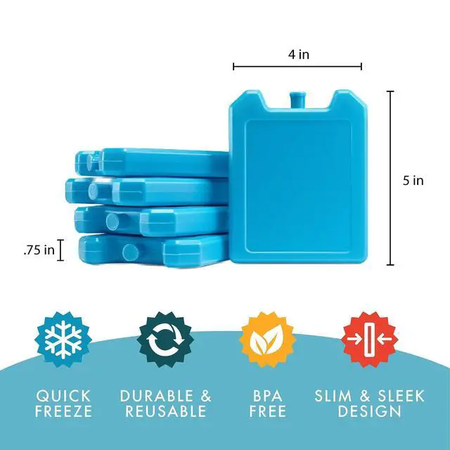 Alt view image 4 of 7 - Cool Coolers , 5 Pack Days of the Week Ice Blocks, Compact & Reusable Ice Packs for Lunch Boxes & Coolers, Multi Colored