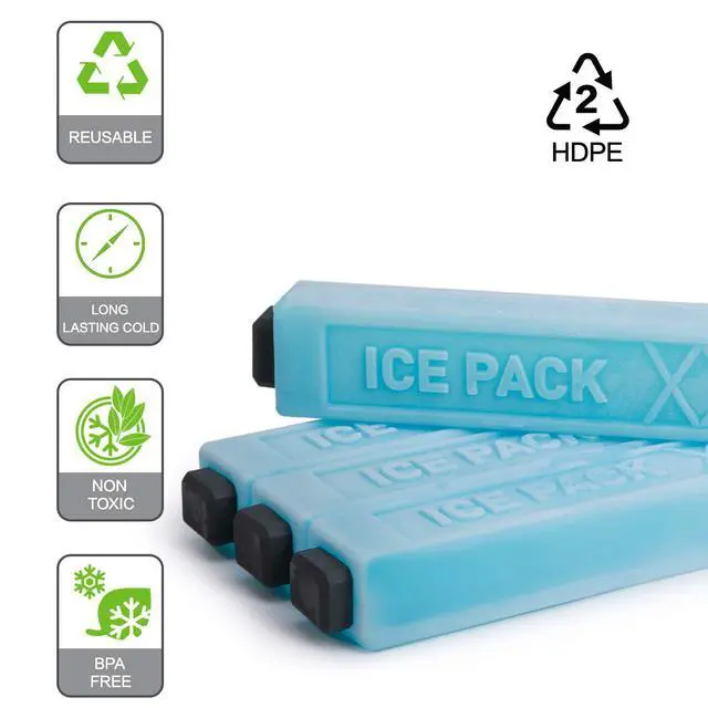 Alt view image 3 of 7 - Ice Packs for Coolers, 4 Pack Reusable Long Lasting Freezer Packs for Lunch Bags/Boxes, Cooler Backpack, Camping, Beach, Picnics, Fishing and More, Blue