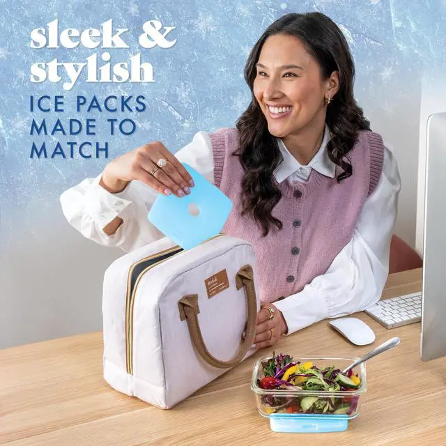 Alt view image 7 of 7 - Cool Coolers 4 Pack Slim Ice Packs, Quick Freeze Space Saving Reusable Ice Packs for Lunch Boxes or Coolers, Blue