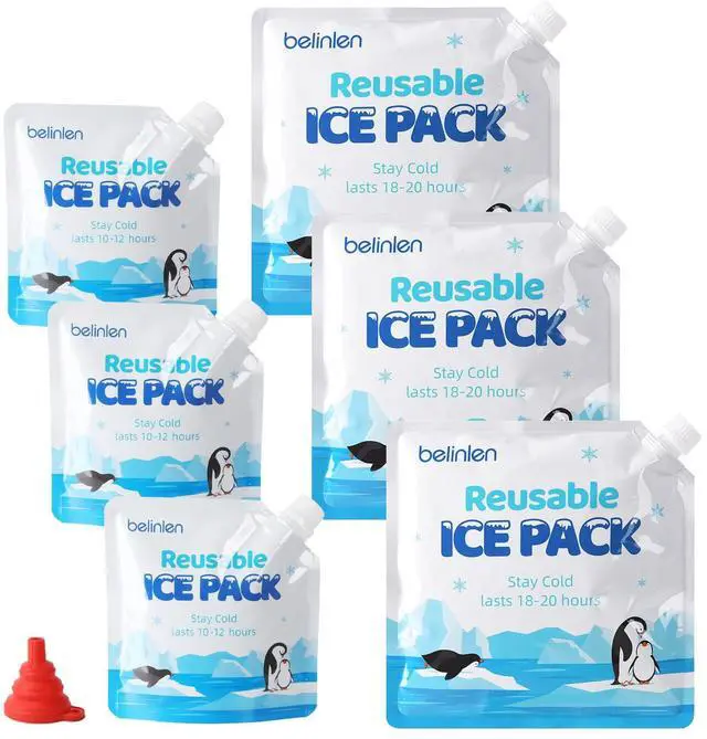 Main image of 6 Pack Reusable Ice Packs for Cooler, Long Lasting Freezer Packs Combo for Cooler Bag, Lunch Box, Camping, Fishing, Beach, Picnic(3 Pack 7x7 Inch and 3 Pack 10x10 Inch)