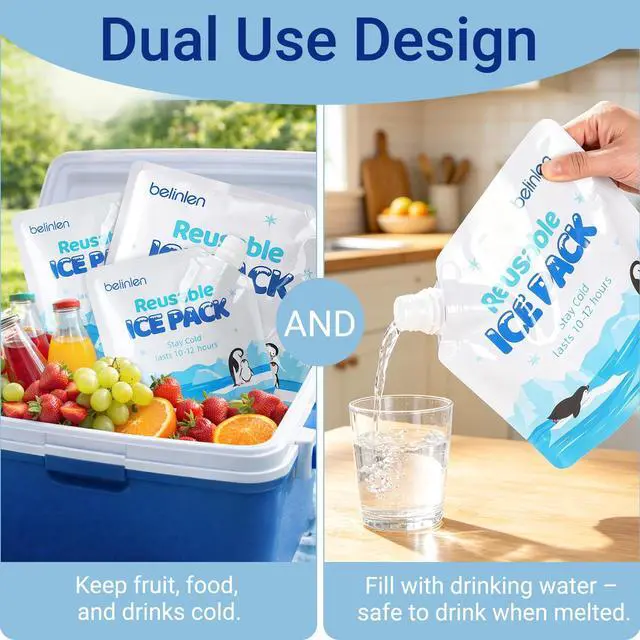 Alt view image 5 of 6 - 6 Pack Reusable Ice Packs for Cooler, Long Lasting Freezer Packs Combo for Cooler Bag, Lunch Box, Camping, Fishing, Beach, Picnic(3 Pack 7x7 Inch and 3 Pack 10x10 Inch)