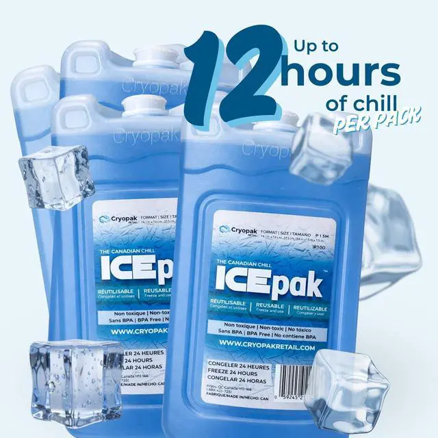 Alt view image 3 of 7 - ICEpak Large Hard Shell Reusable Ice Packs for Coolers and Lunch Box Use, Freezer Safe Gel Design, Professional Grade Cooling, Non-Toxic and BPA Free, Travel Accessories, Small (4 Pack)