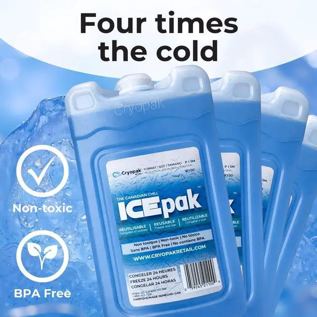 Alt view image 4 of 7 - ICEpak Large Hard Shell Reusable Ice Packs for Coolers and Lunch Box Use, Freezer Safe Gel Design, Professional Grade Cooling, Non-Toxic and BPA Free, Travel Accessories, Small (4 Pack)