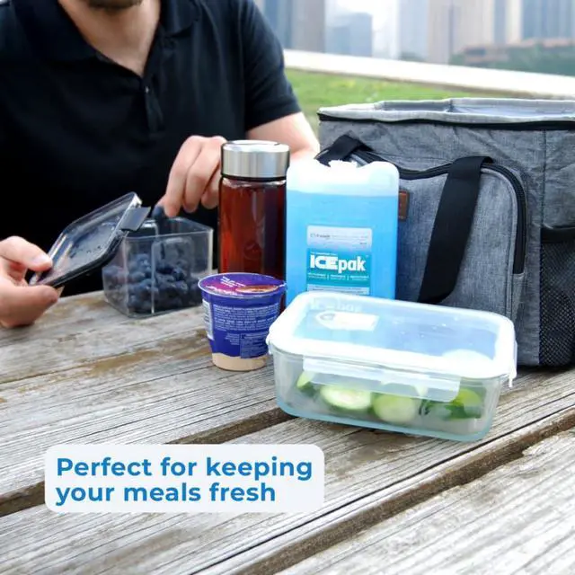 Alt view image 6 of 7 - ICEpak Large Hard Shell Reusable Ice Packs for Coolers and Lunch Box Use, Freezer Safe Gel Design, Professional Grade Cooling, Non-Toxic and BPA Free, Travel Accessories, Small (4 Pack)