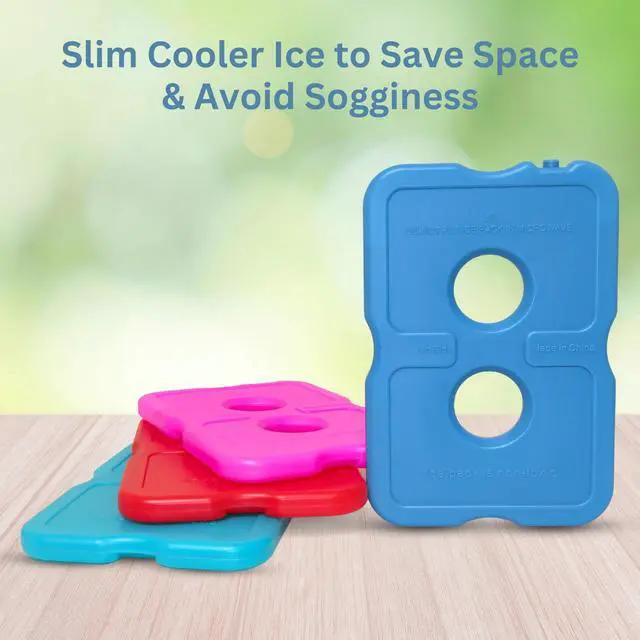 Alt view image 2 of 6 - Ice Packs for Lunch Box BPA Free Quick Freeze & Long Lasting - Reusable Slim Ice Packs for School, Beach, Fishing (Set of 4)