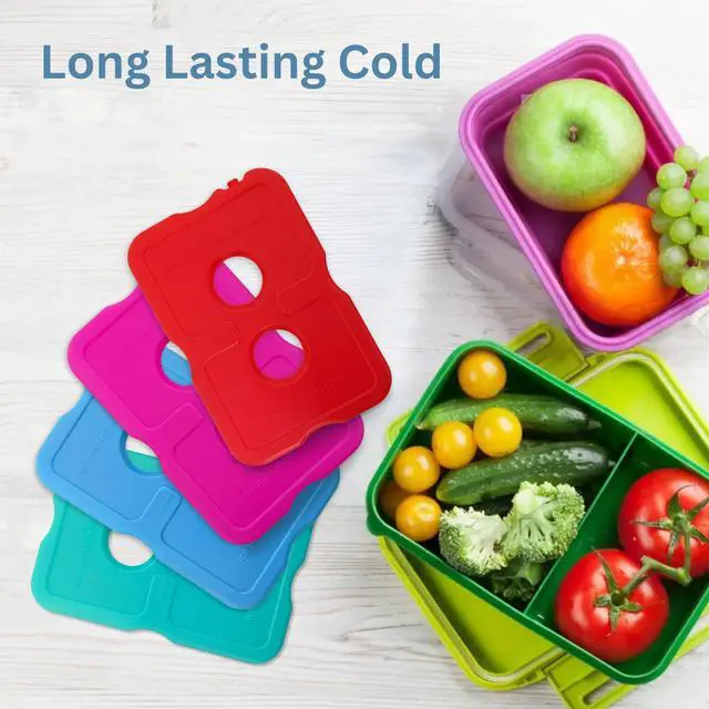 Alt view image 4 of 6 - Ice Packs for Lunch Box BPA Free Quick Freeze & Long Lasting - Reusable Slim Ice Packs for School, Beach, Fishing (Set of 4)