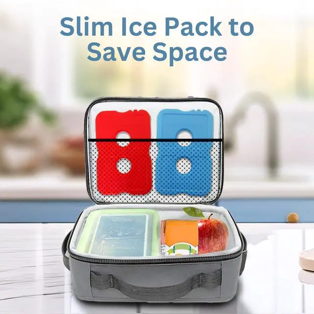 Alt view image 5 of 6 - Ice Packs for Lunch Box BPA Free Quick Freeze & Long Lasting - Reusable Slim Ice Packs for School, Beach, Fishing (Set of 4)
